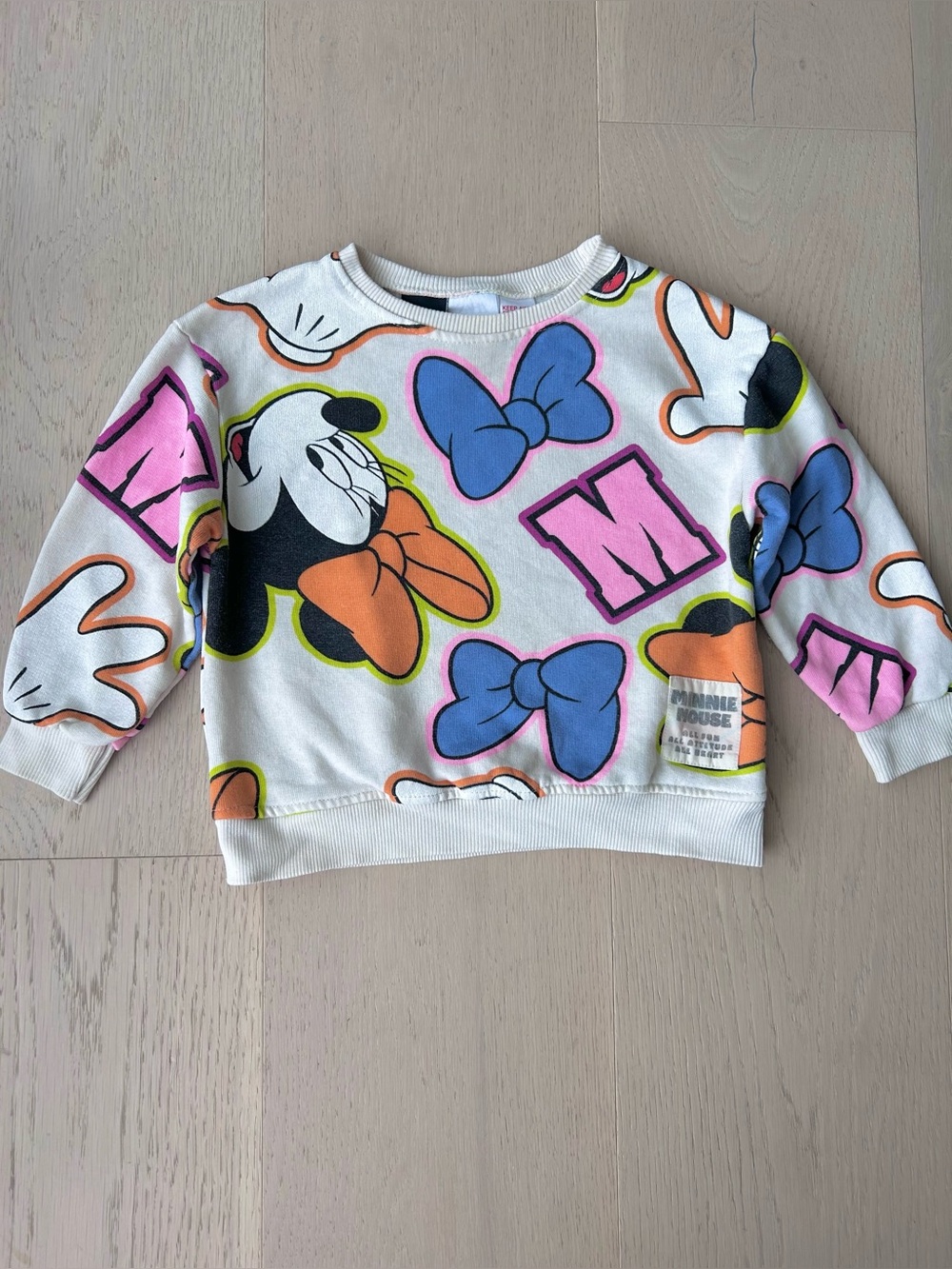 Zara Minnie Mouse 18-24m Graphic Sweatshirt